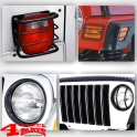 Tail & Head Light Turn Signal Lens Guards Set Black TJ year 97-06
