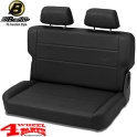 Rear Seat Bench Black Denim incl. Head Rests CJ + Wrangler YJ year 55-95