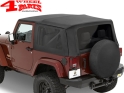 Replacement Soft Top Bestop Black Sailcloth Wrangler JK year 07-09 2-doors