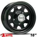 Stahlfelge Dotz Extreme Dark 8x16 ET -20 Wrangler + Cherokee 84-06